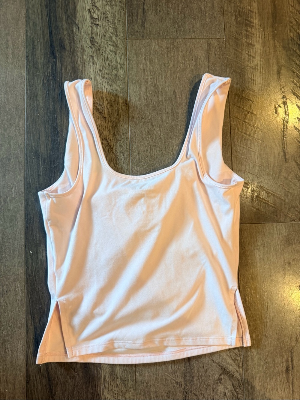 Square-Neck Ruched Blush Tank Top - Picture 5 of 6